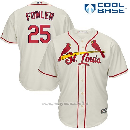 Maglia Baseball Uomo St. Louis Cardinals 25 Dexter Fowler Crema2017 Cool Base